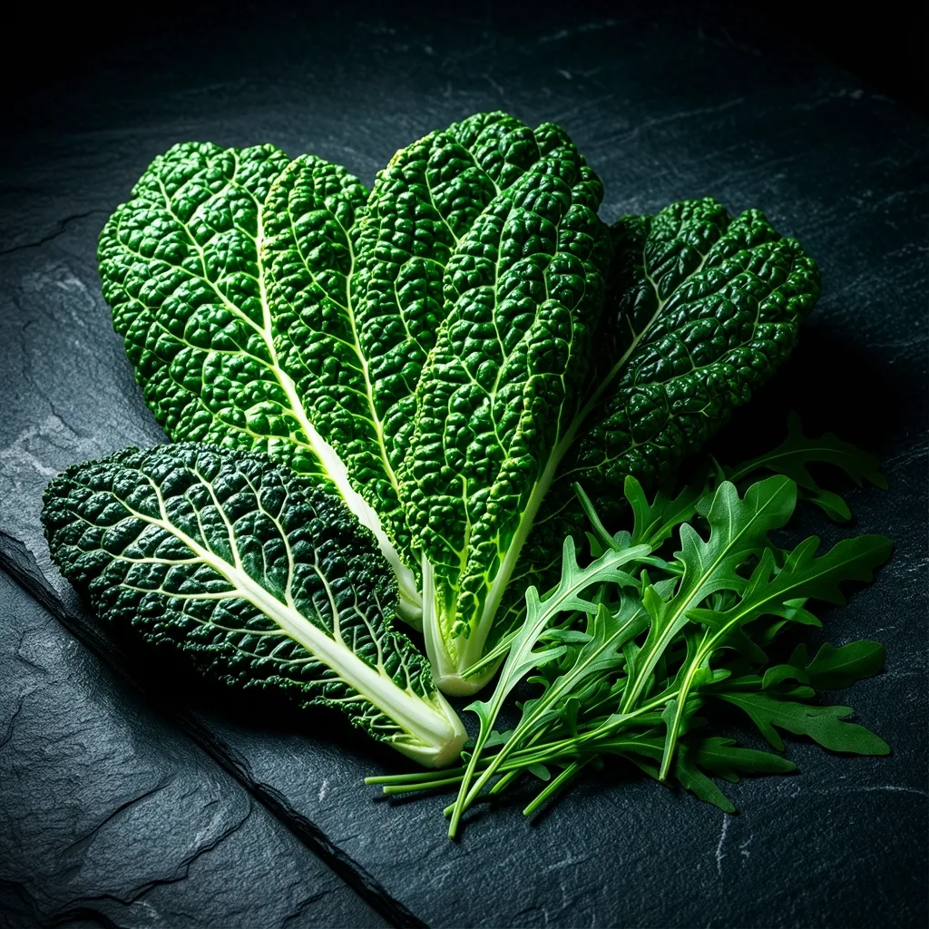 Variedad de hojas verdes para el microbioma